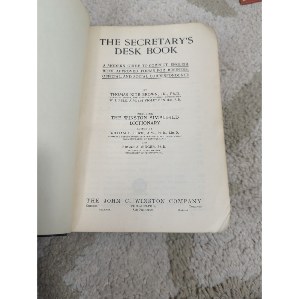 The Secretary's Desk Book 1932 Thomas Kite Brown John C Winston Comp EXCELLENT - Picture 11 of 16